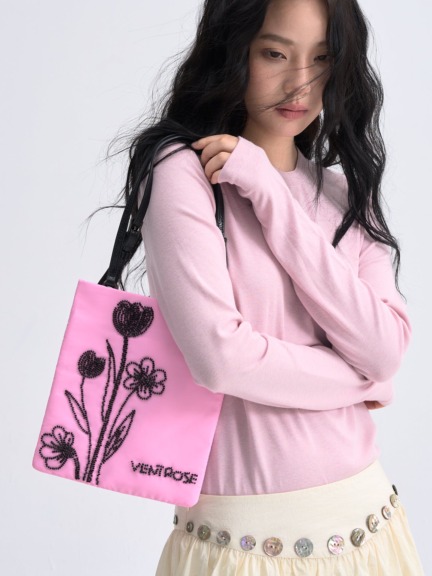 Juliet Pink beaded tote