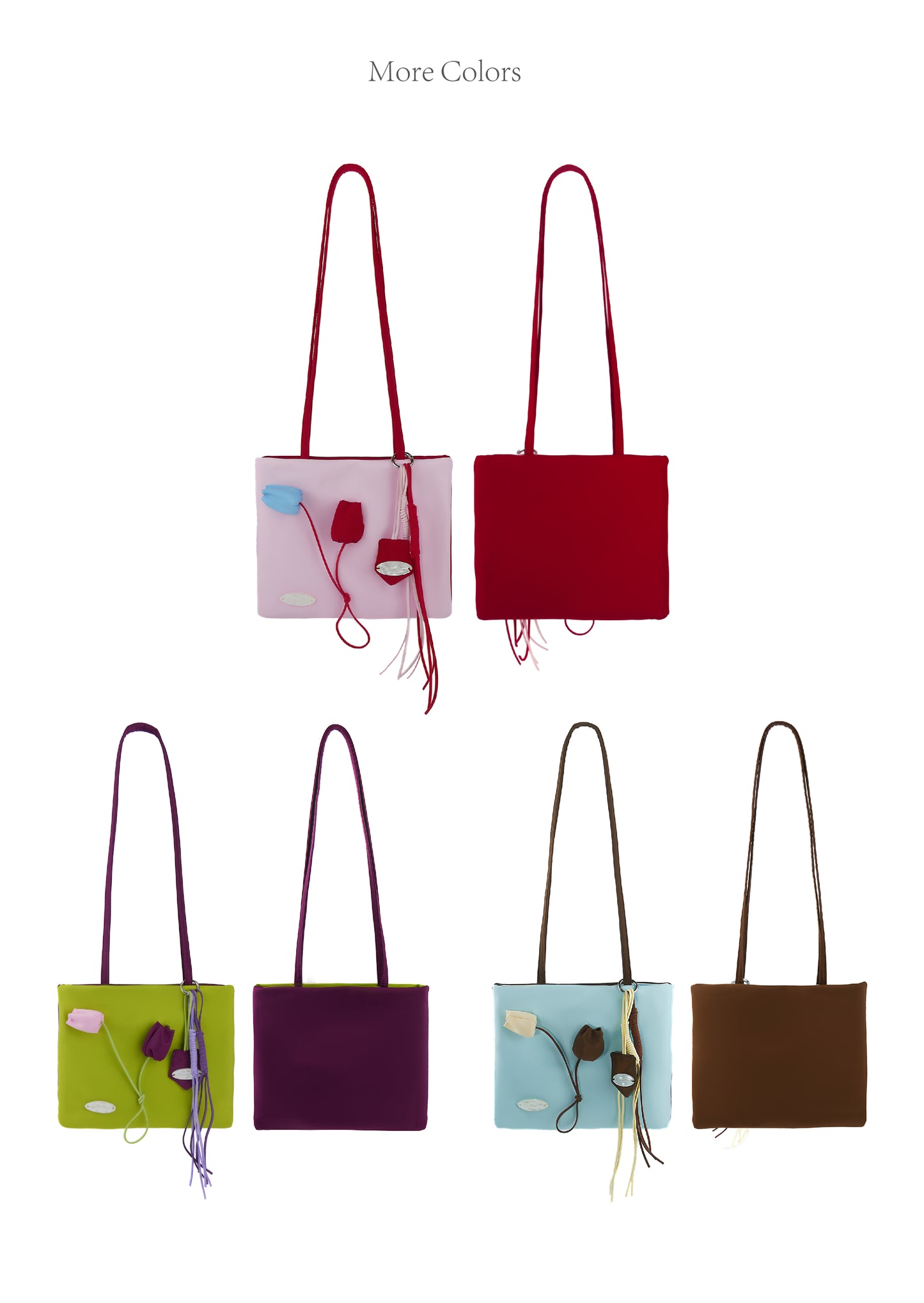 Color-Block Green Tulip Nylon tote bag