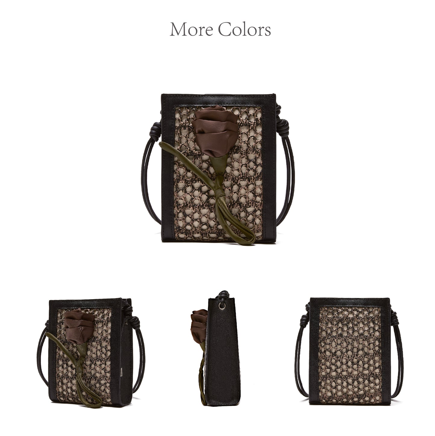 Orenda Black Woven Raffia bag