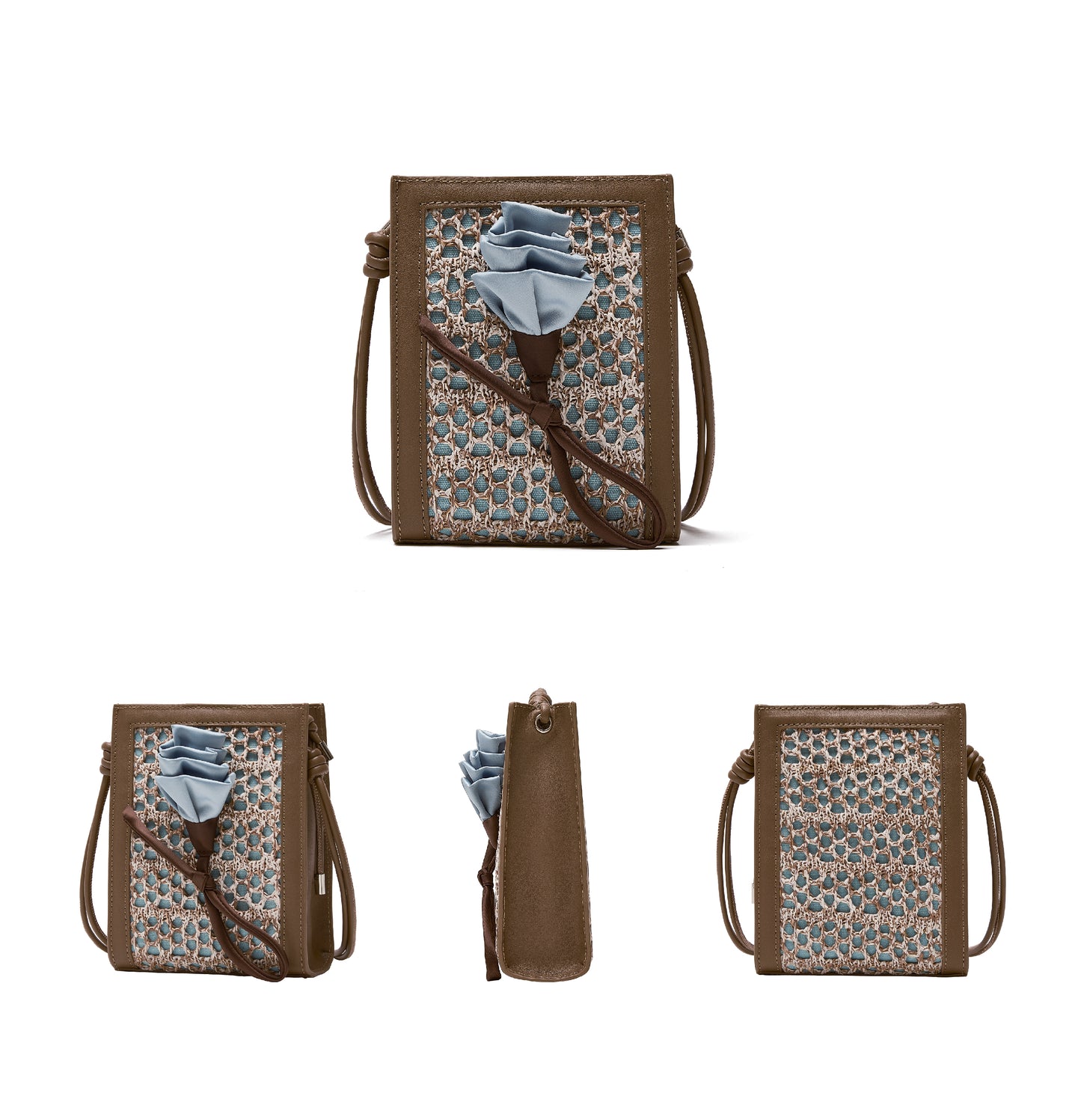 Orenda Khaki Woven Raffia bag