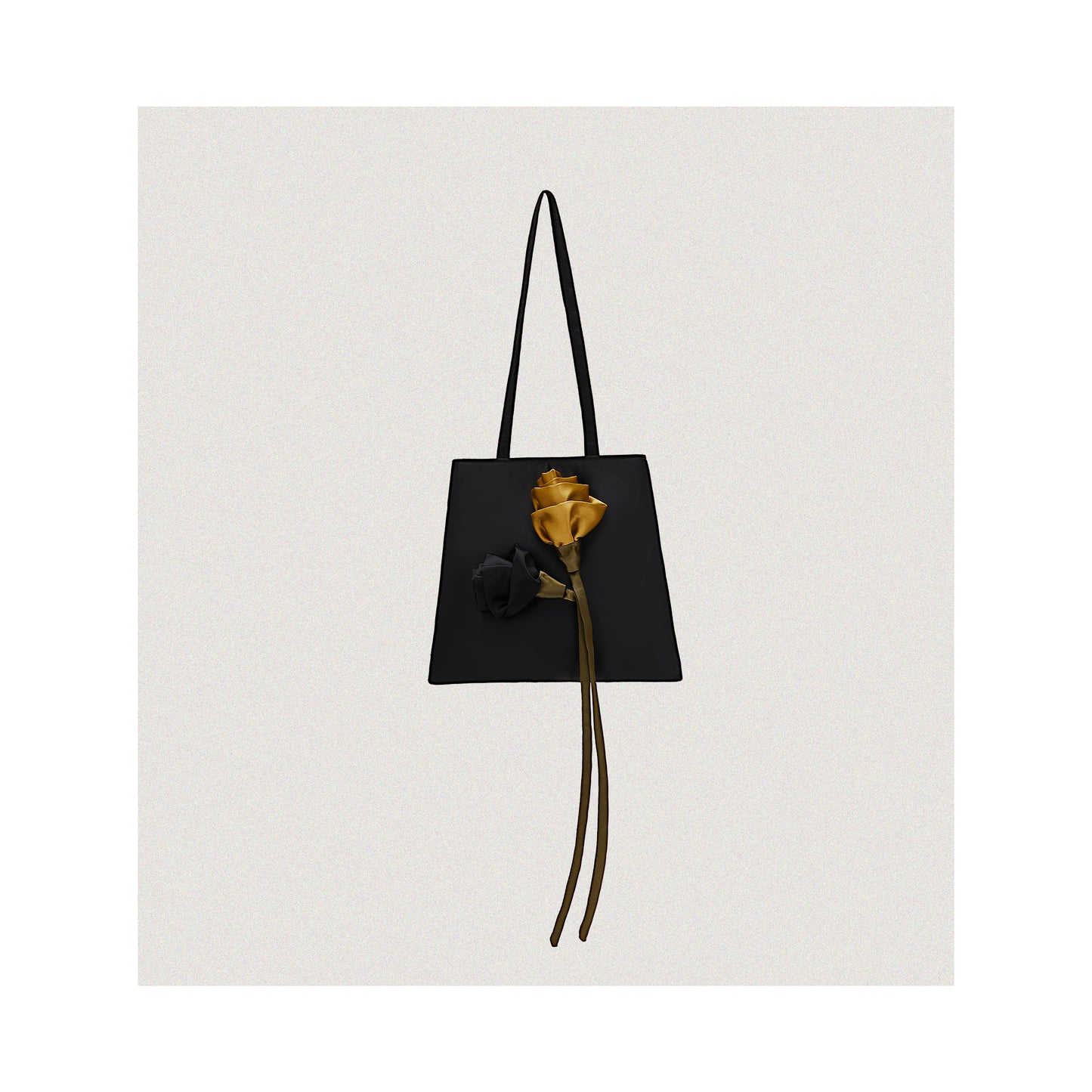 Sac rétro Rose en satin noir