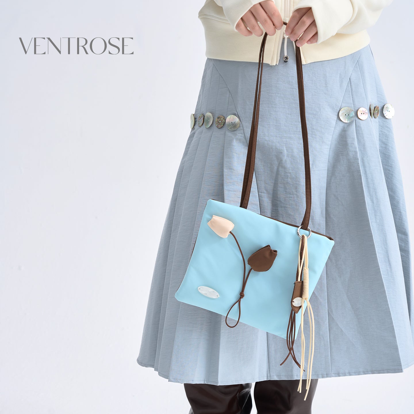 Color-Block Green Tulip Nylon tote bag