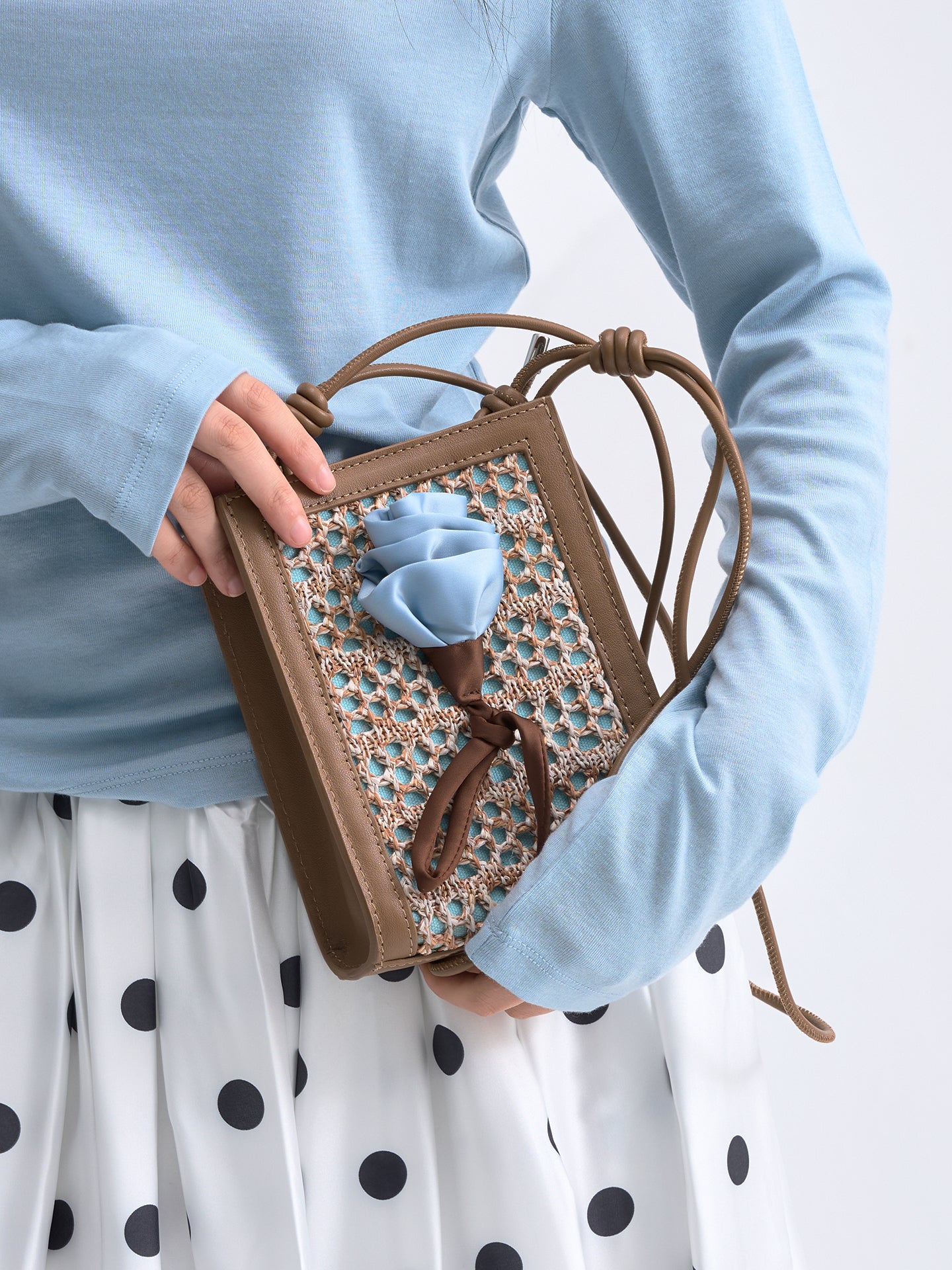 Orenda Black Woven Raffia bag