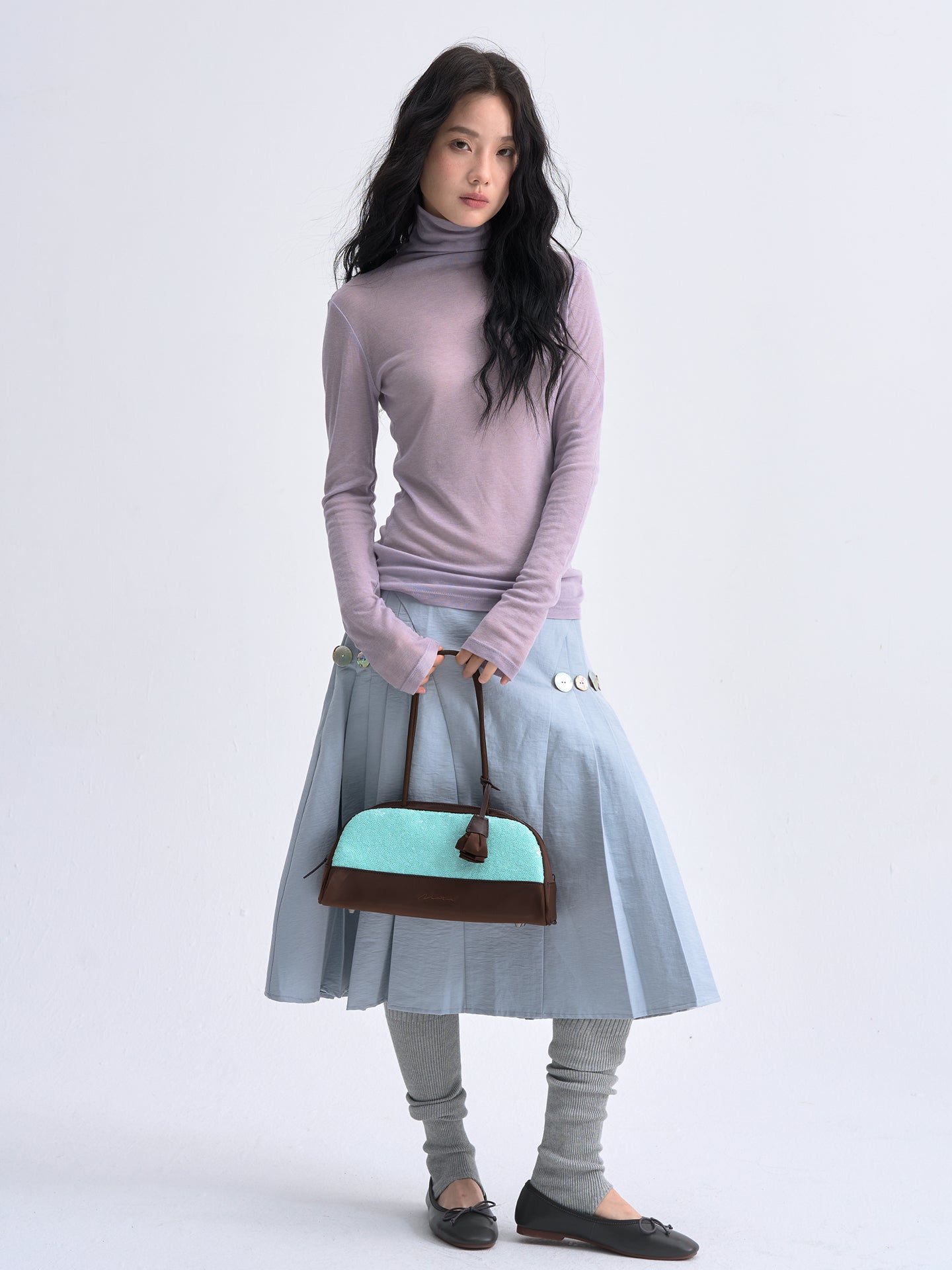 Mint Chocolate baguette bag