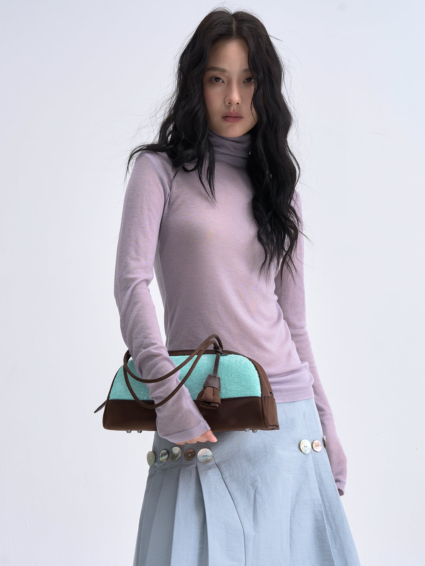 Mint Chocolate baguette bag