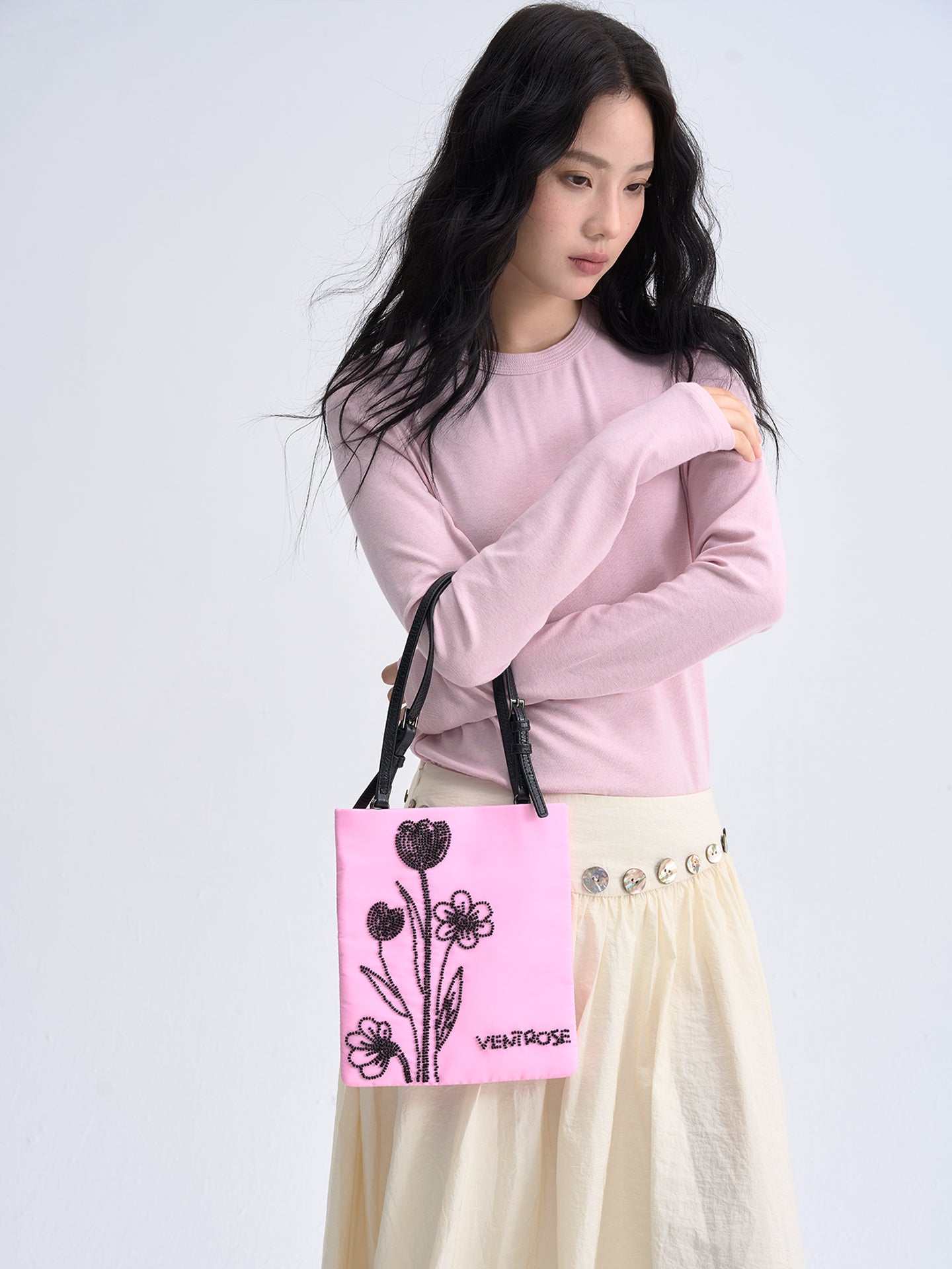 Juliet Pink beaded tote