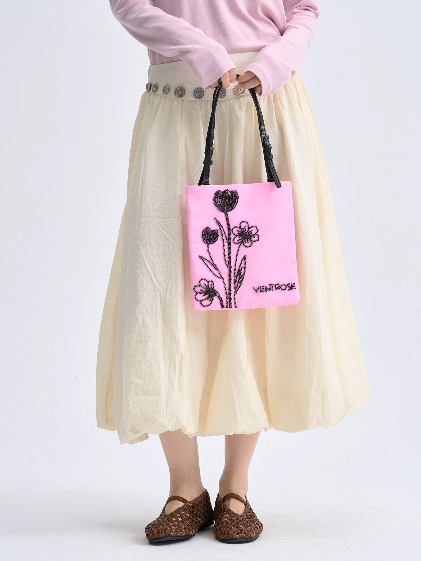 Juliet Pink beaded tote