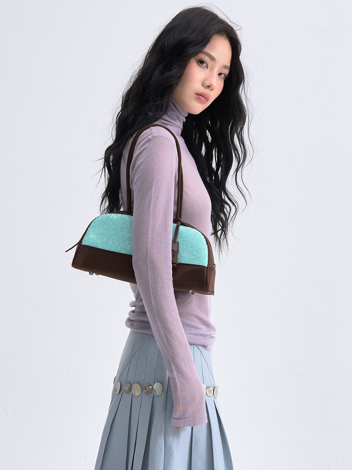 Mint Chocolate baguette bag