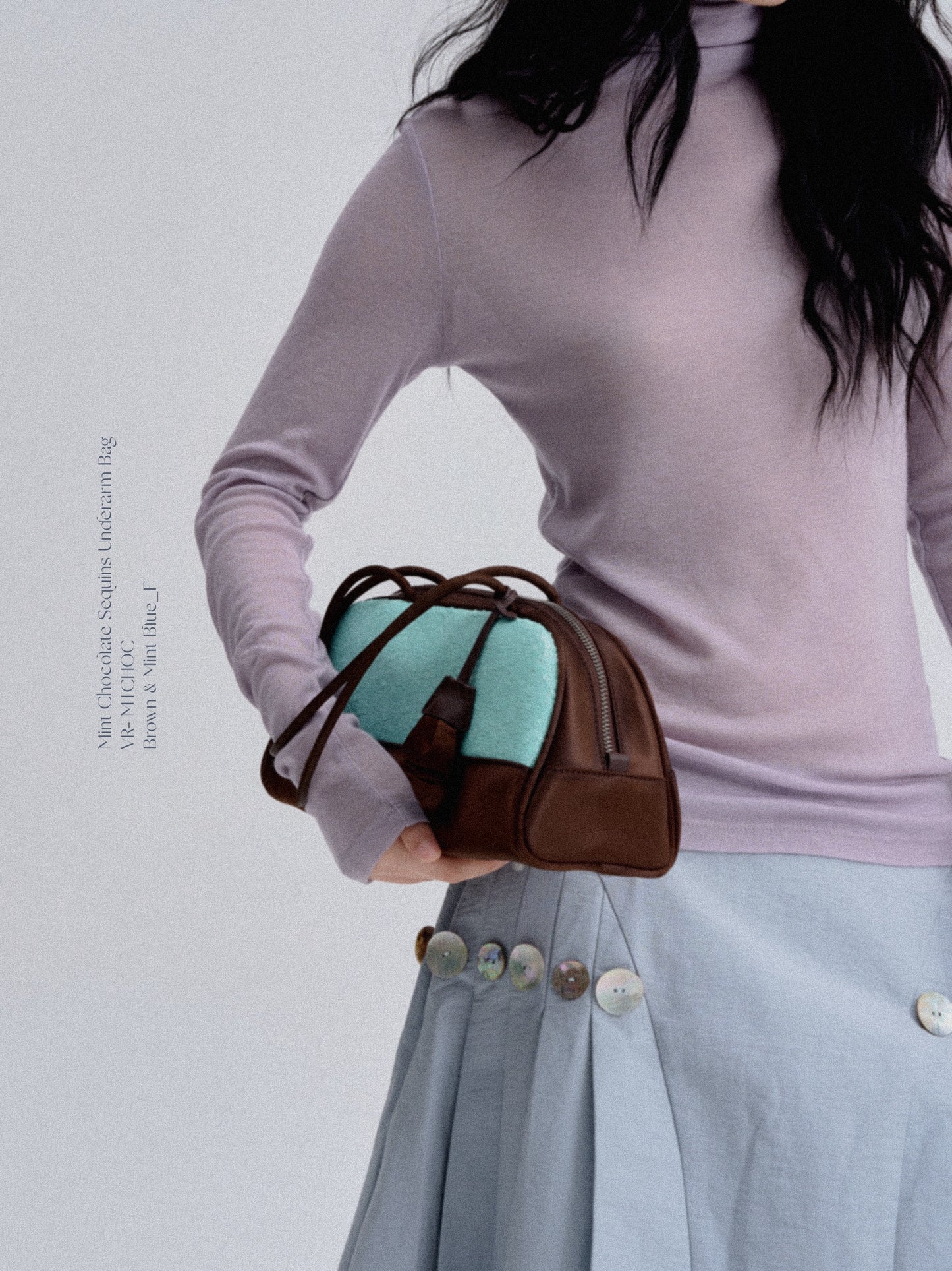 Mint Chocolate baguette bag