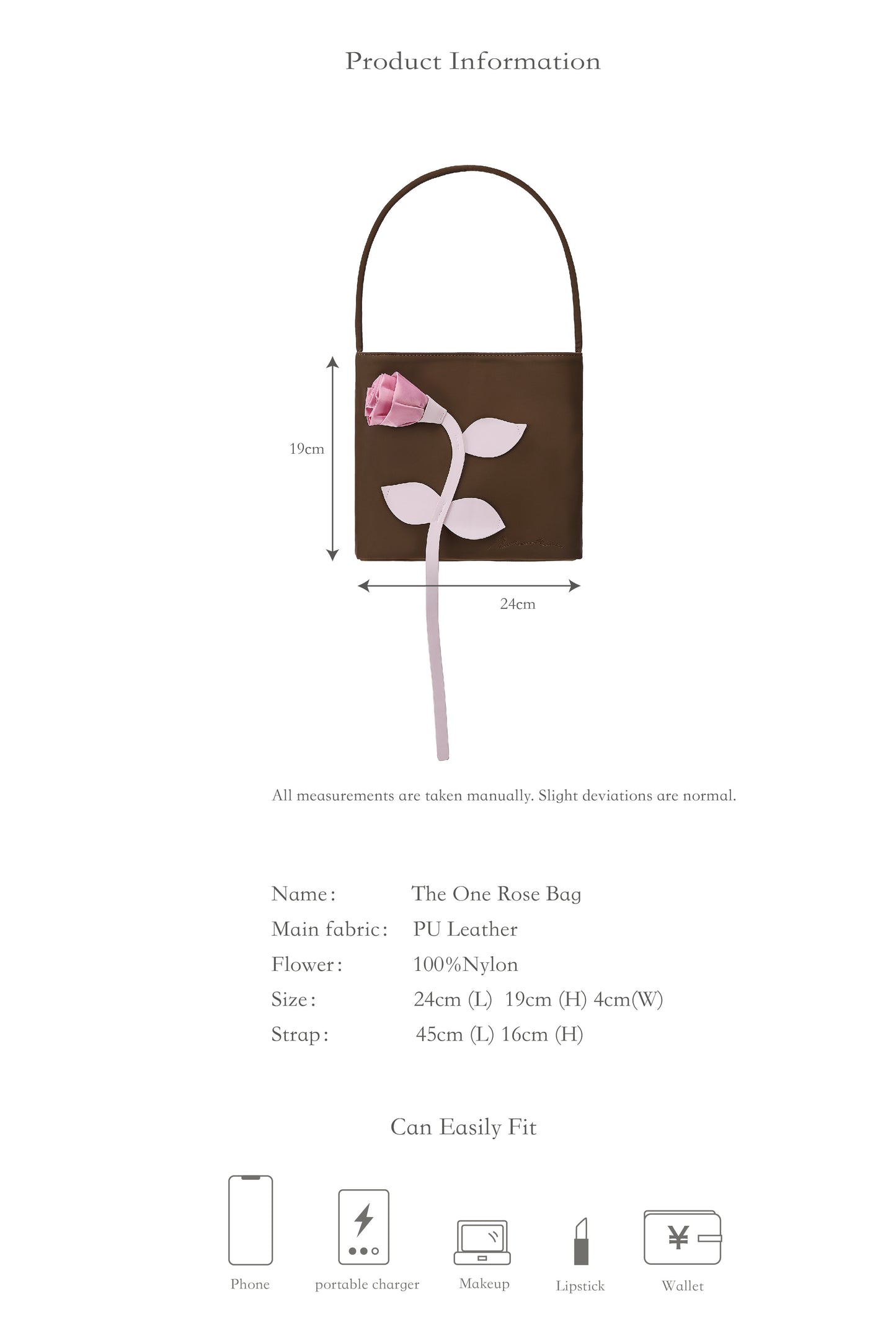 Le sac The One Rose en marron